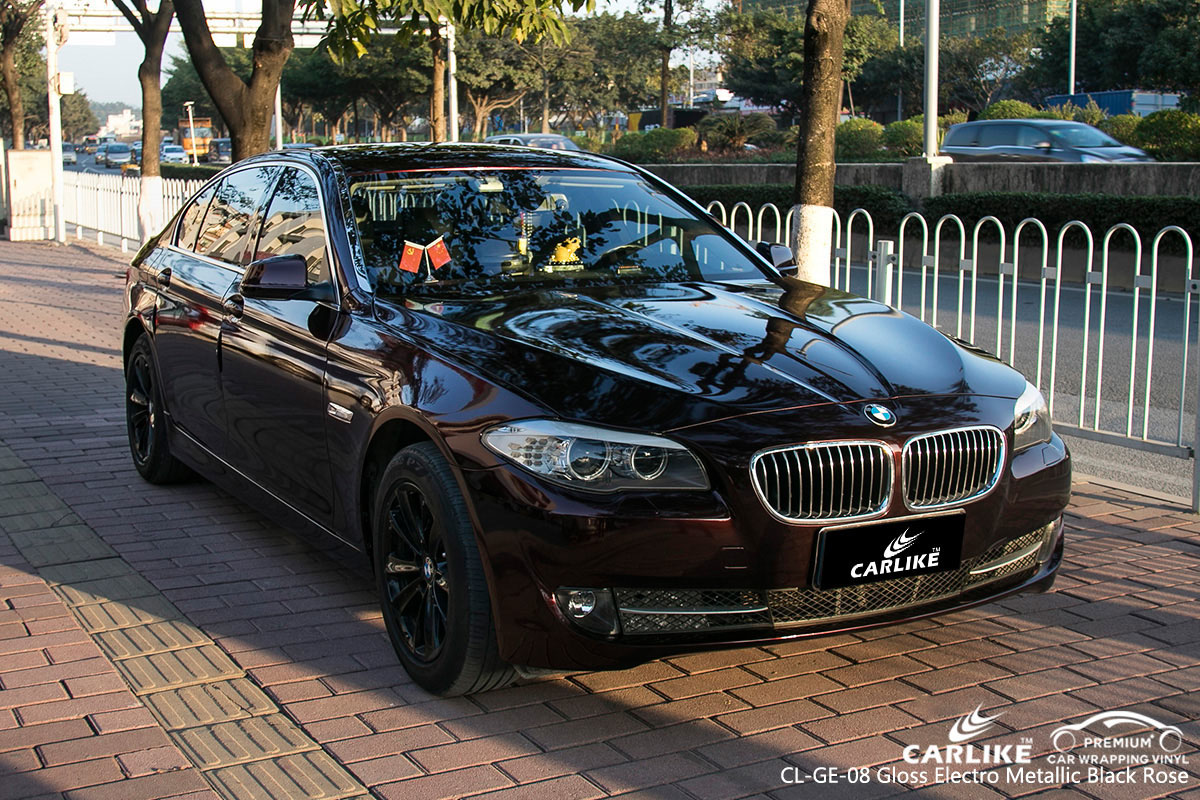 CARLIKE CL-GE-08 gloss electro metallic black rose car wrap vinyl for BMW