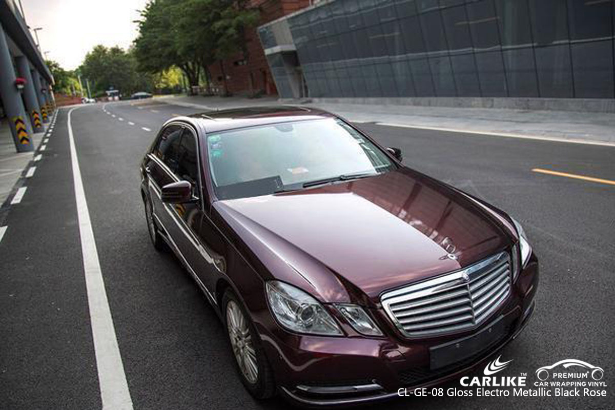 CARLIKE CL-GE-08 gloss electro metallic black rose car wrapping vinyl for Mercedes Benz
