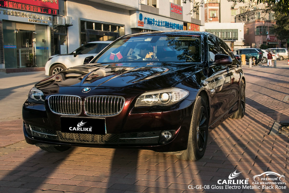 CARLIKE CL-GE-08 gloss electro metallic black rose car wrap vinyl for BMW