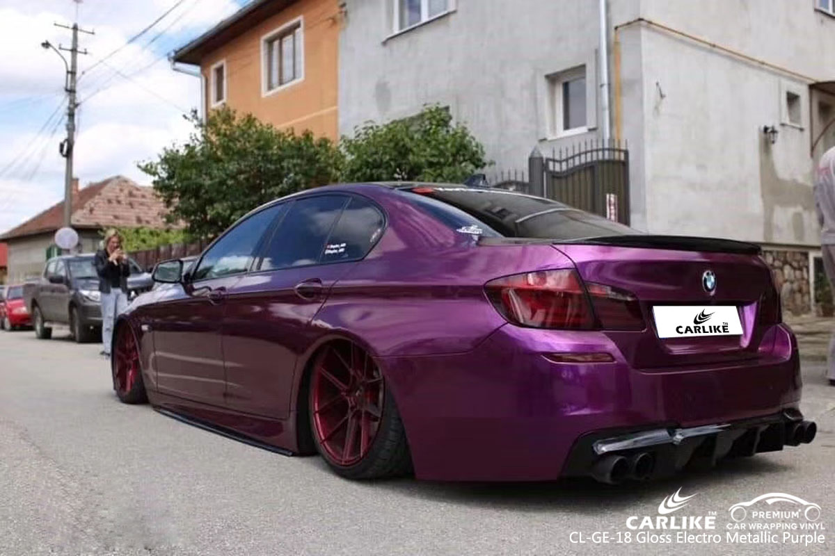 CARLIKE CL-GE-18 gloss electro metallic purple car wrap vinyl for BMW