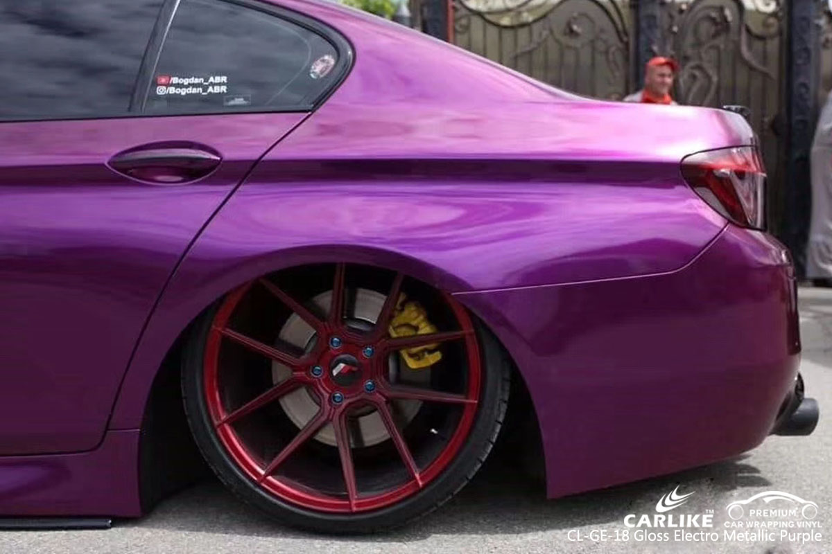 CARLIKE CL-GE-18 gloss electro metallic purple car wrap vinyl for BMW