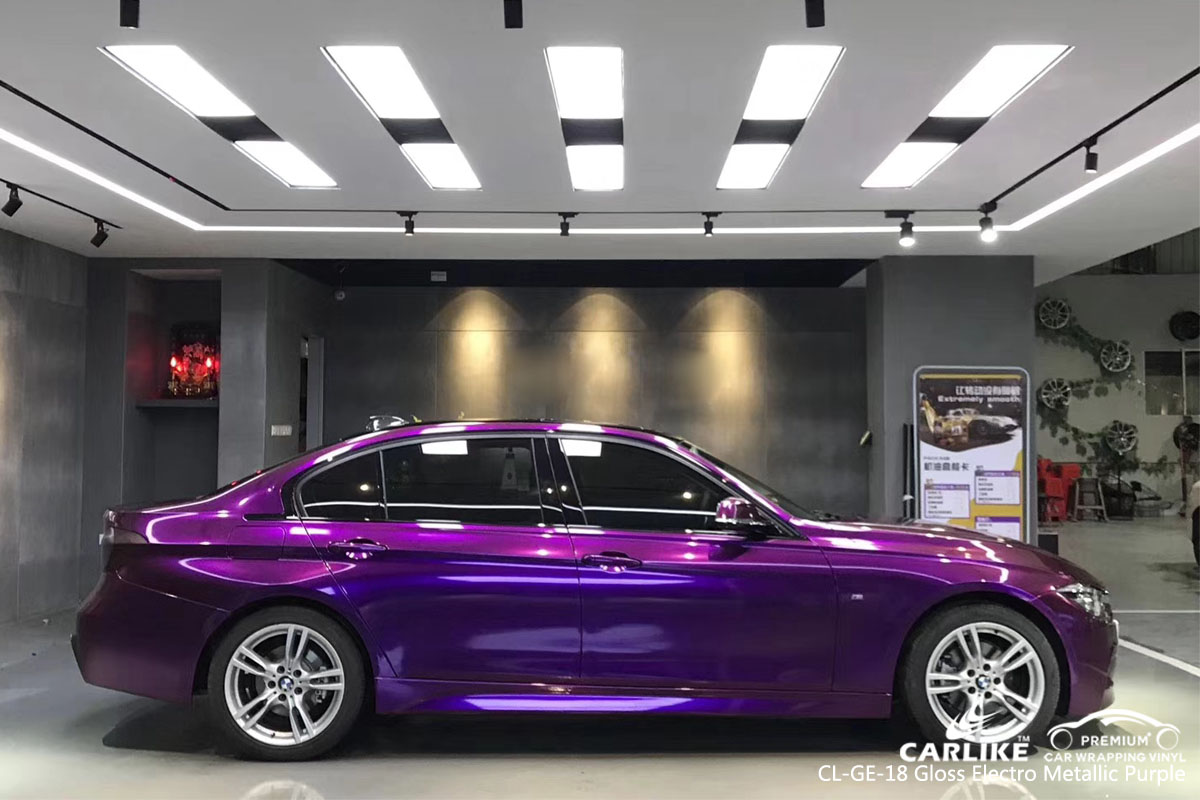 CARLIKE CL-GE-18 gloss electro metallic purple car wrap vinyl for BMW