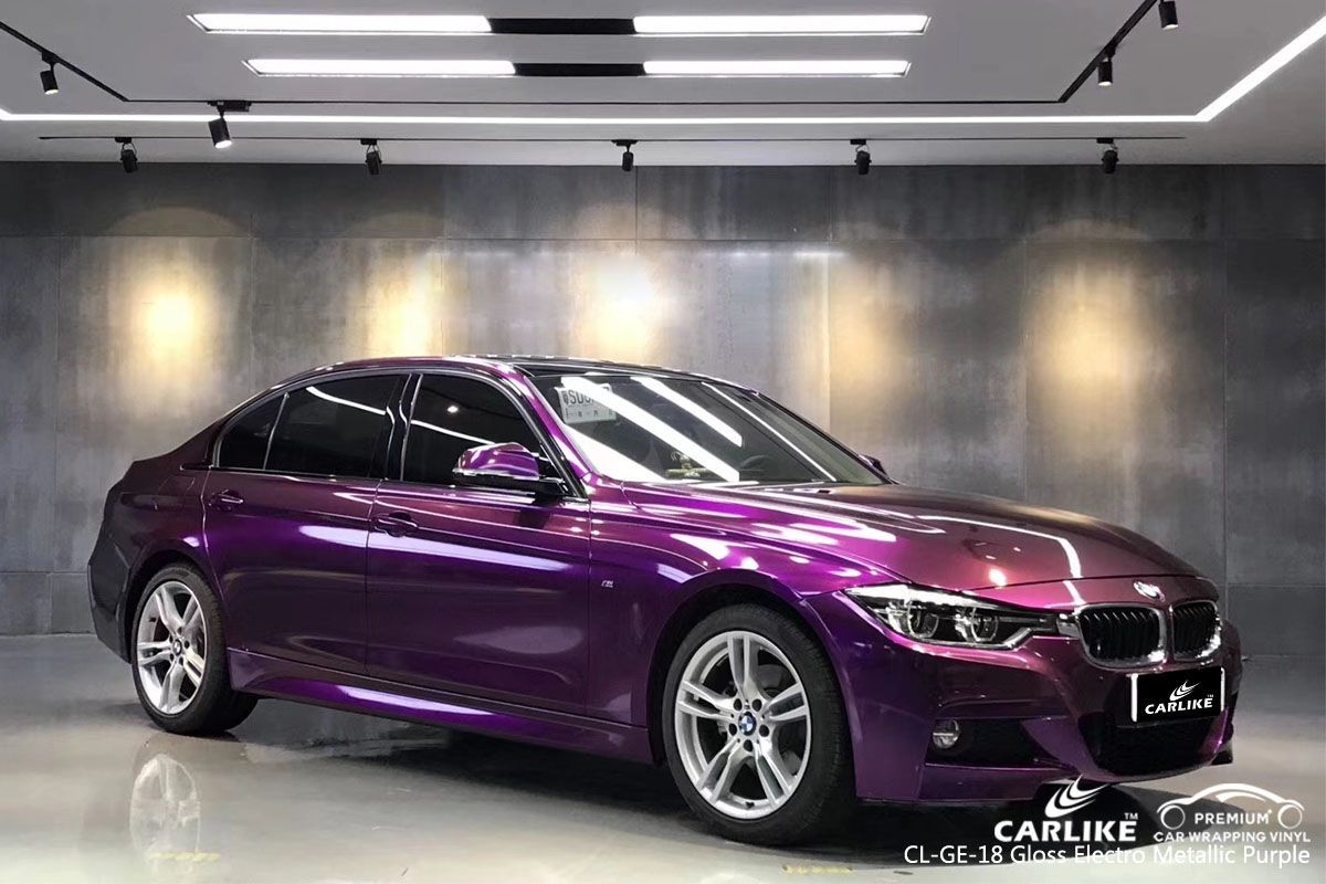 CARLIKE CL-GE-18 gloss electro metallic purple car wrap vinyl for BMW