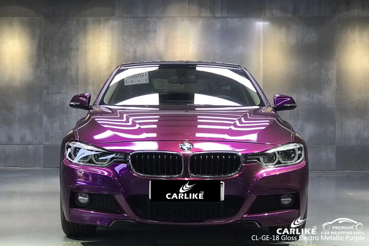 CARLIKE CL-GE-18 gloss electro metallic purple car wrap vinyl for BMW