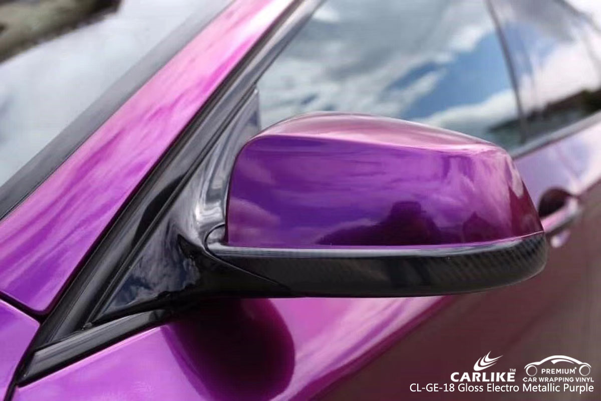 CARLIKE CL-GE-18 gloss electro metallic purple car wrap vinyl for BMW