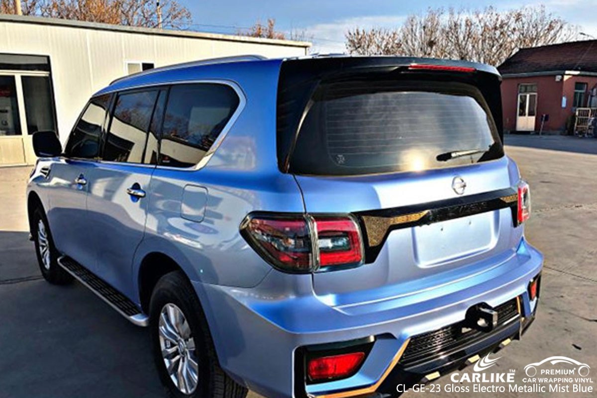 CARLIKE CL-GE-23 gloss electro metallic mist blue car wrap vinyl for Nissan