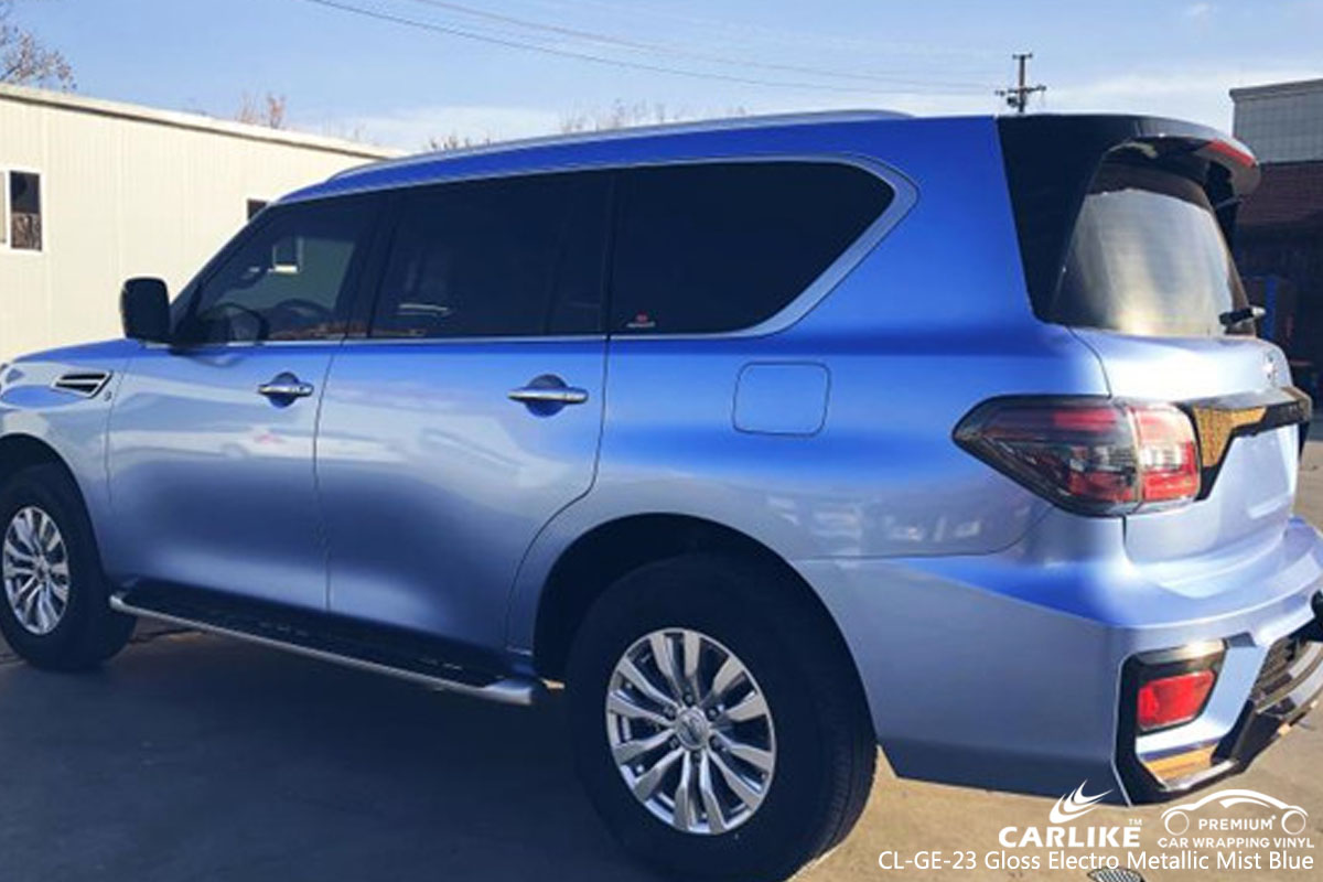 CARLIKE CL-GE-23 gloss electro metallic mist blue car wrap vinyl for Nissan