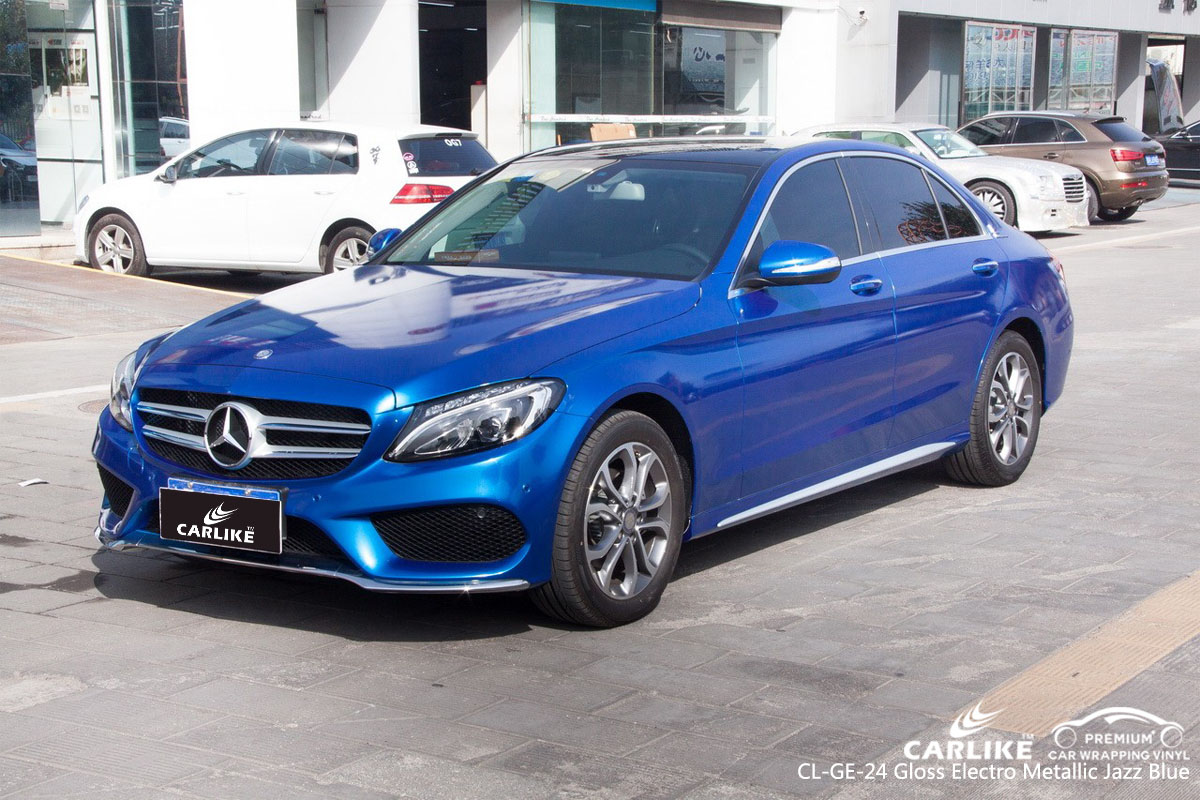 CARLIKE CL-GE-24 gloss electro metallic jazz blue car wrap vinyl for Mercedes-Benz