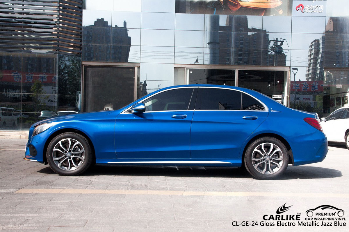 CARLIKE CL-GE-24 gloss electro metallic jazz blue car wrap vinyl for Mercedes-Benz