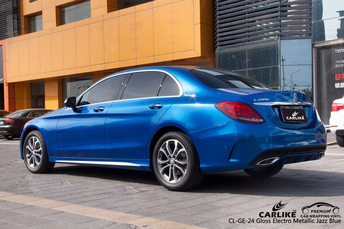 CARLIKE CL-GE-24 gloss electro metallic jazz blue car wrap vinyl for Mercedes-Benz