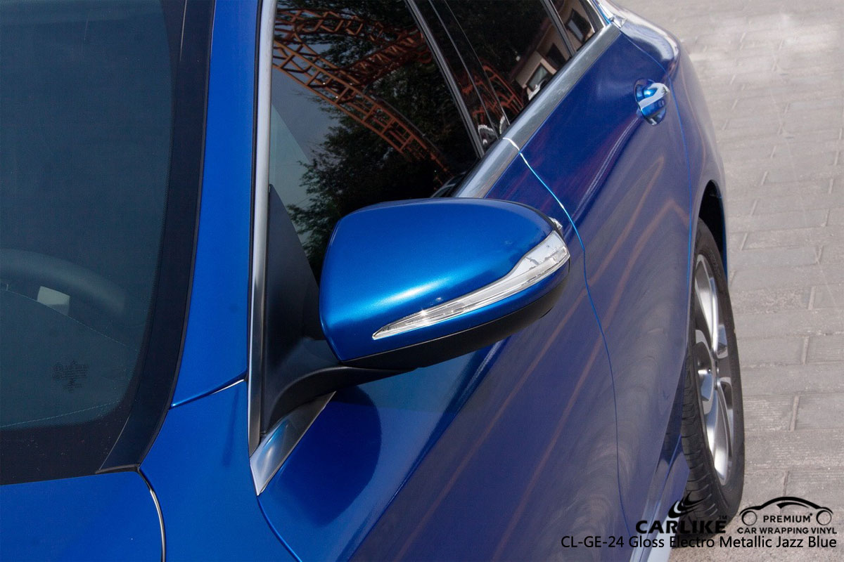 CARLIKE CL-GE-24 gloss electro metallic jazz blue car wrap vinyl for Mercedes-Benz