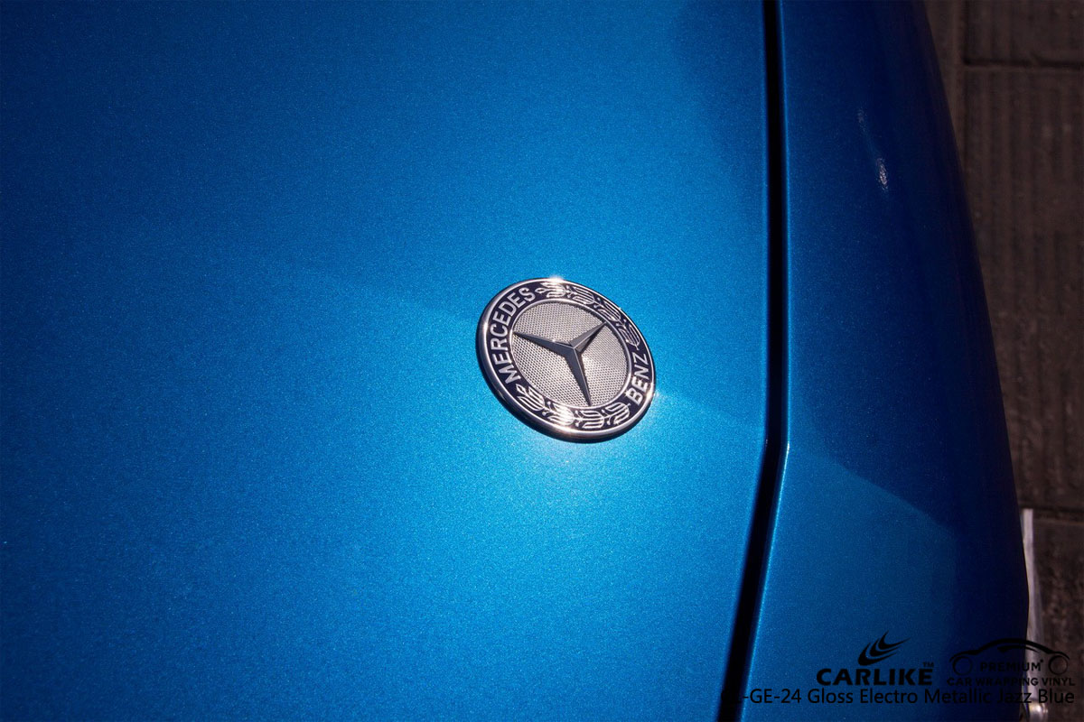CARLIKE CL-GE-24 gloss electro metallic jazz blue car wrap vinyl for Mercedes-Benz
