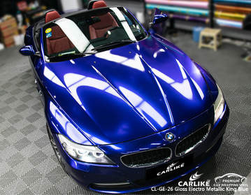 CL-GE-26 gloss electro metallic king blue how much to wrap a car for BMW