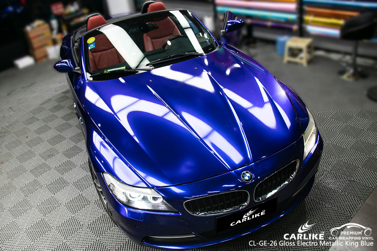 CARLIKE CL-GE-26 gloss electro metallic king blue car wrap vinyl for BMW