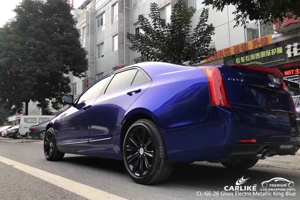 CARLIKE CL-GE-26 gloss electro metallic king blue car wrap vinyl for Cadillac