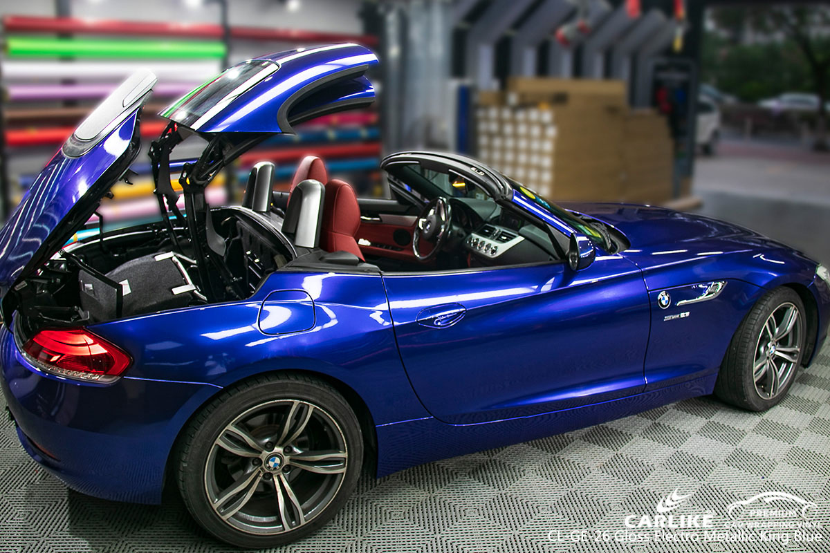 CARLIKE CL-GE-26 gloss electro metallic king blue car wrap vinyl for BMW