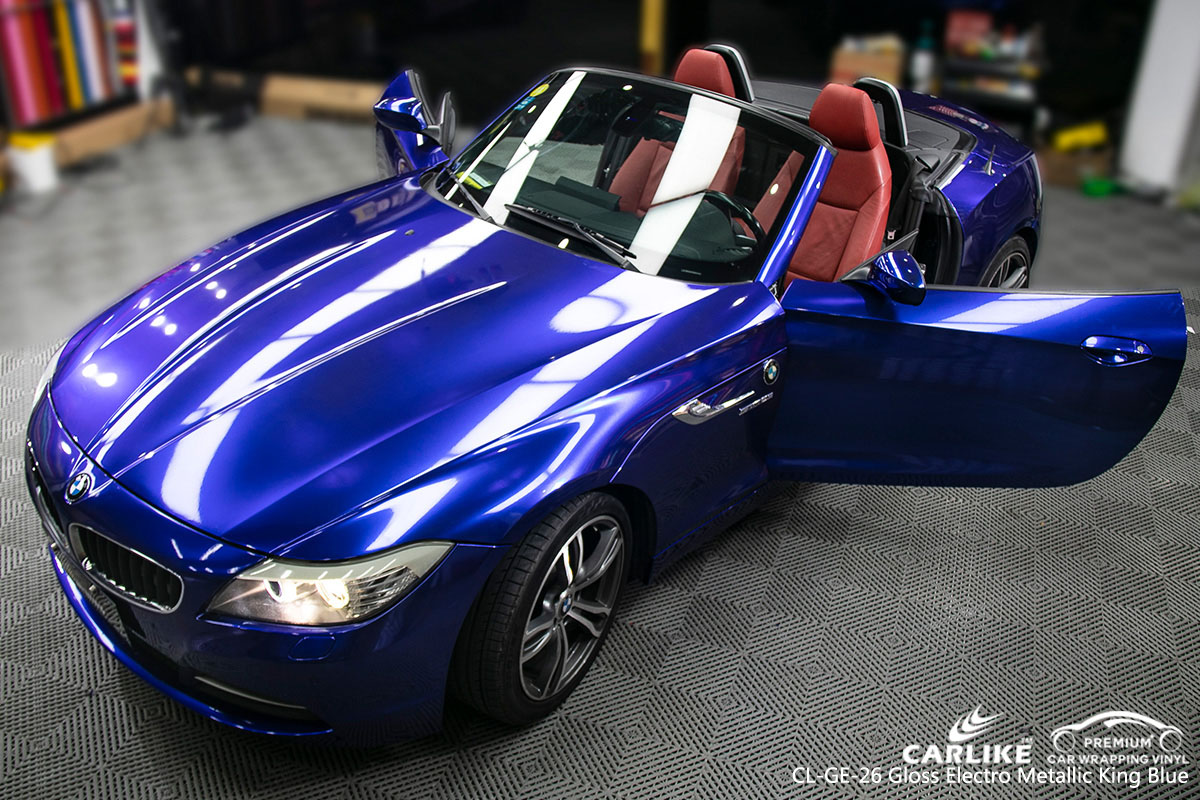 CARLIKE CL-GE-26 gloss electro metallic king blue car wrap vinyl for BMW