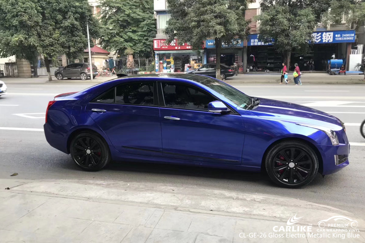 CARLIKE CL-GE-26 gloss electro metallic king blue car wrap vinyl for Cadillac