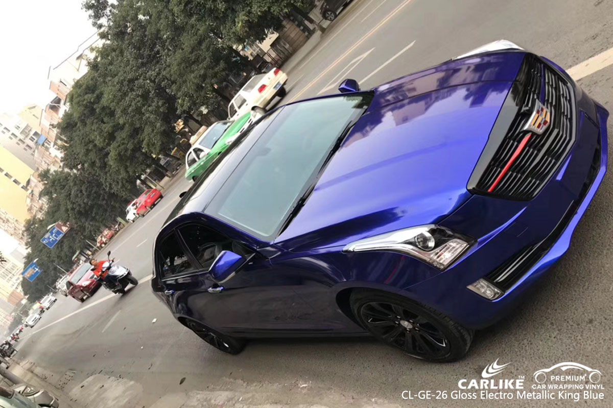 CARLIKE CL-GE-26 gloss electro metallic king blue car wrap vinyl for Cadillac