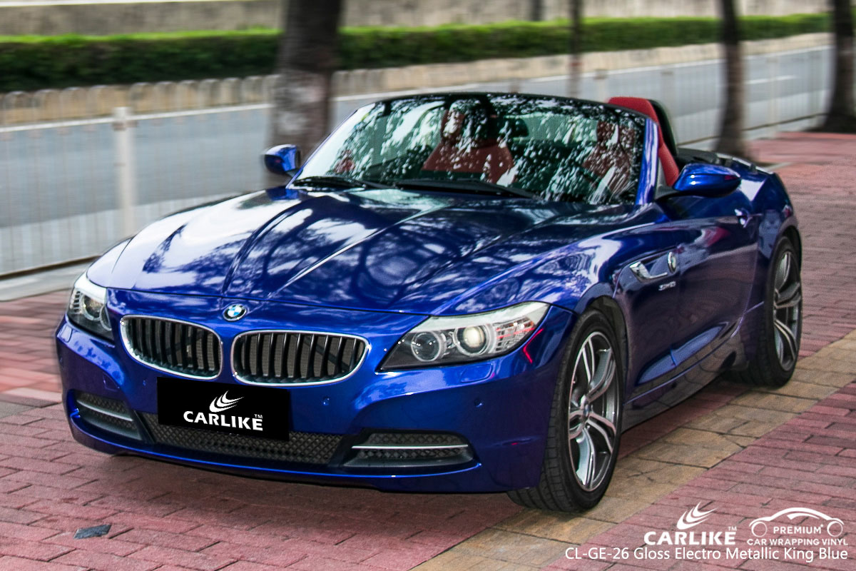 CARLIKE CL-GE-26 gloss electro metallic king blue car wrap vinyl for BMW