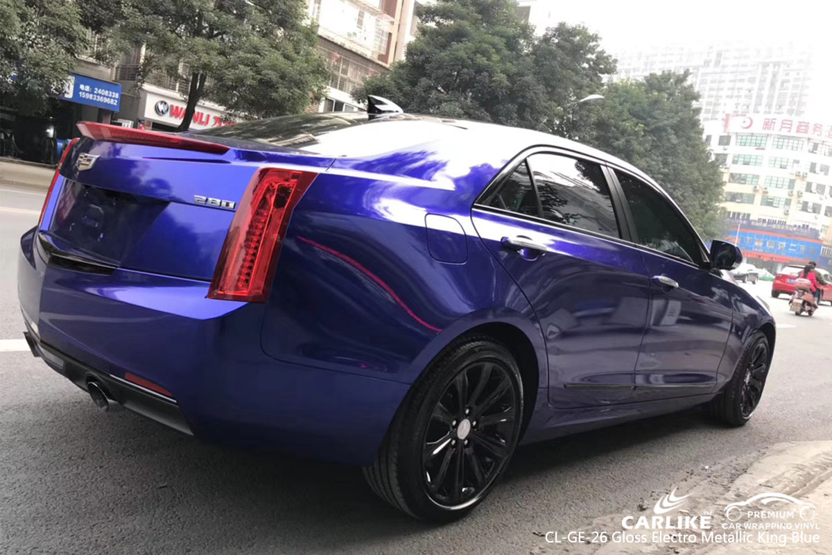 CARLIKE CL-GE-26 gloss electro metallic king blue car wrap vinyl for Cadillac