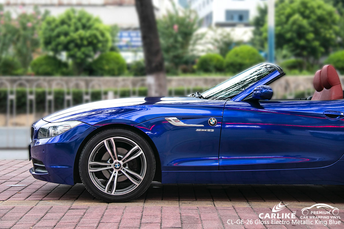 CARLIKE CL-GE-26 gloss electro metallic king blue car wrap vinyl for BMW