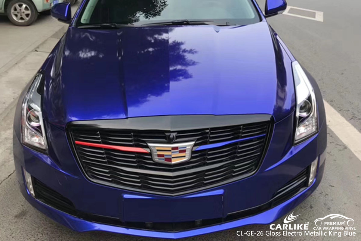 CARLIKE CL-GE-26 gloss electro metallic king blue car wrap vinyl for Cadillac