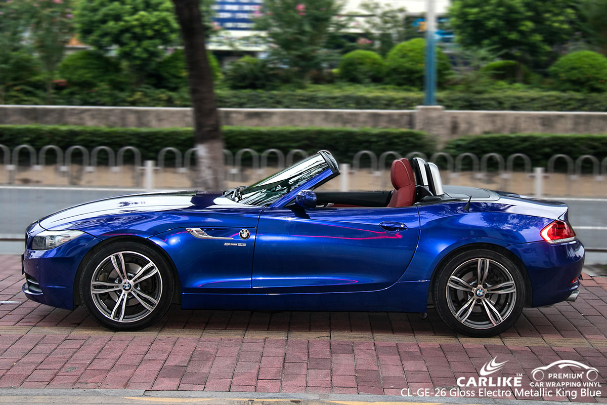 CARLIKE CL-GE-26 gloss electro metallic king blue car wrap vinyl for BMW