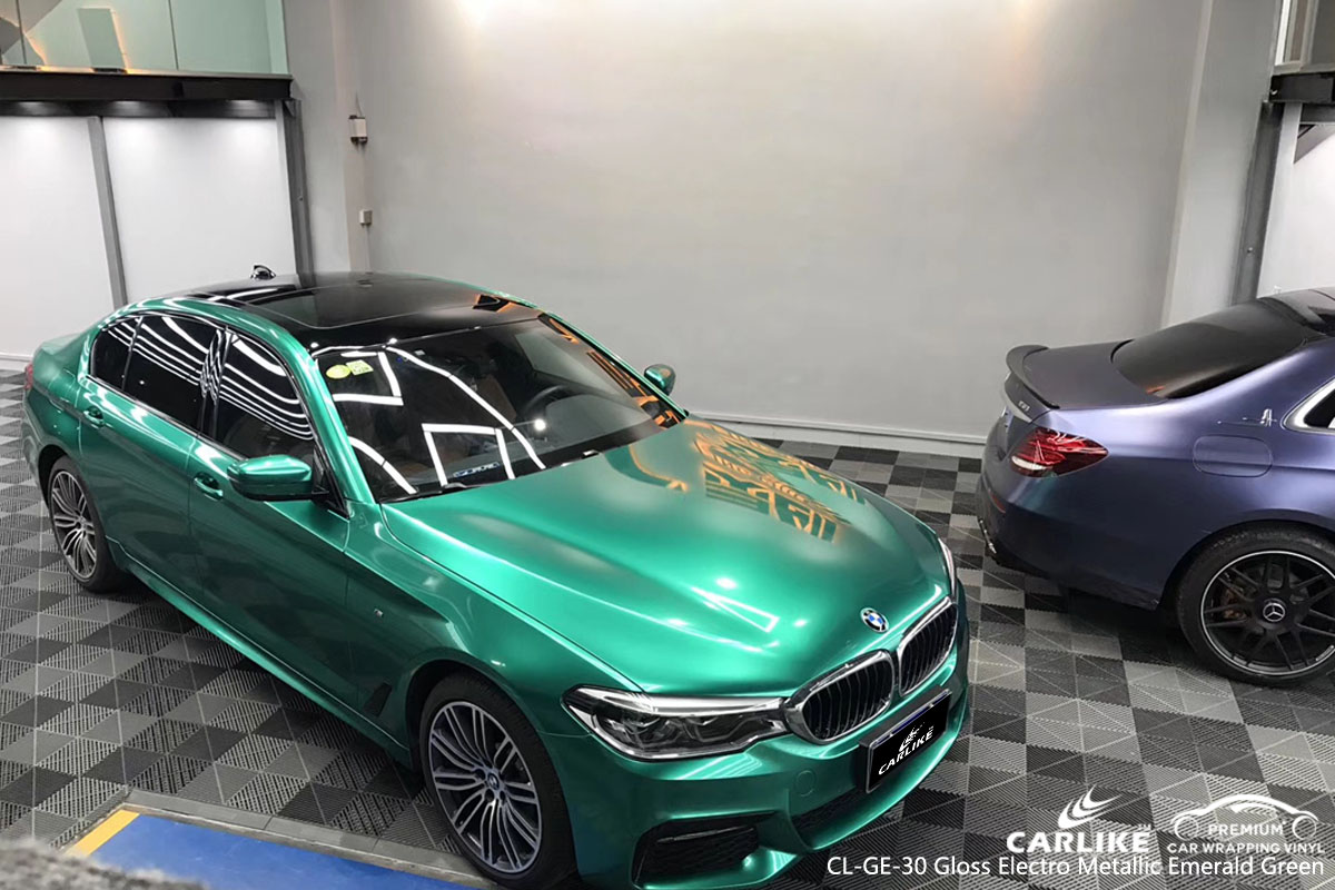 CARLIKE CL-GE-30 gloss electro metallic emerald green car wrap vinyl for BMW