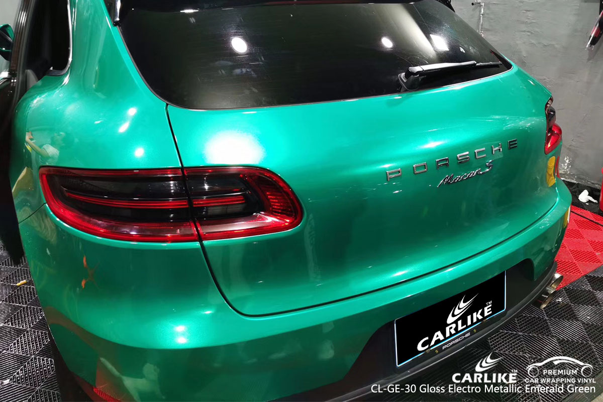 CARLIKE CL-GE-30 gloss electro metallic emerald green car wrap vinyl for Porsche