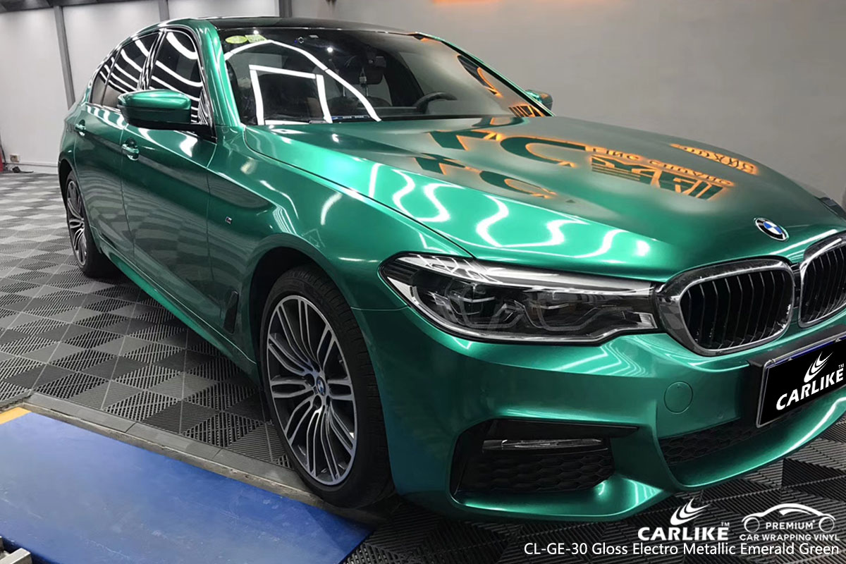 CARLIKE CL-GE-30 gloss electro metallic emerald green car wrap vinyl for BMW