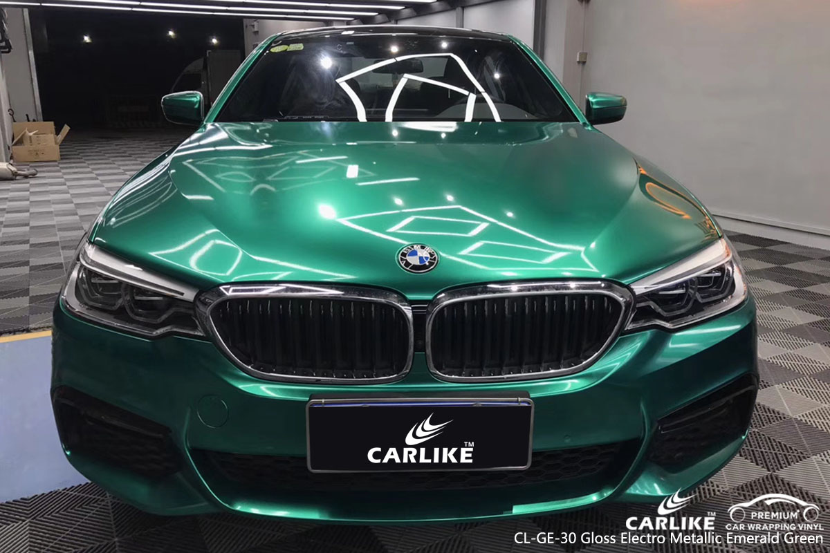 CARLIKE CL-GE-30 gloss electro metallic emerald green car wrap vinyl for BMW