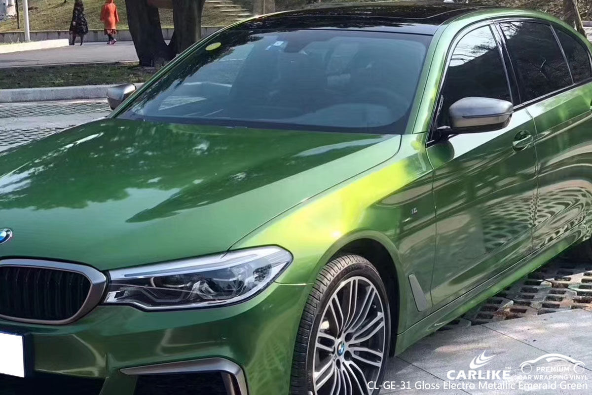 CARLIKE CL-GE-31 gloss electro metallic emerald green car wrap vinyl for BMW