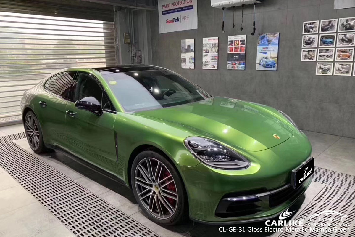 CARLIKE CL-GE-31 gloss electro metallic mamba green car wrap vinyl for BMW