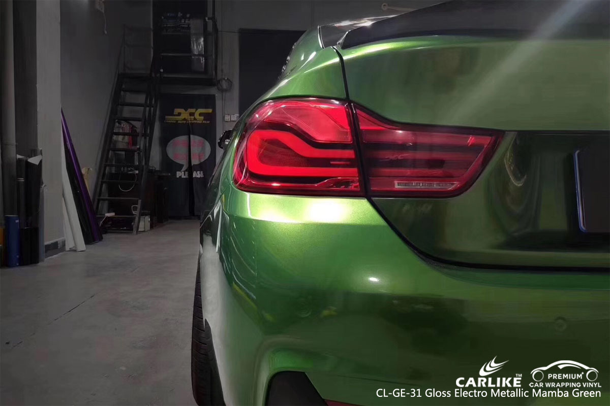 CARLIKE CL-GE-31 gloss electro metallic mamba green car wrap vinyl for BMW