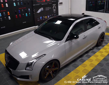 CARLIKE CL-GM-16 Süper parlak piyano Cadillac için çimento gri araba sarma vinil