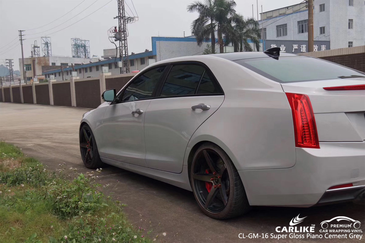 CARLIKE CL-GM-16 super gloss piano cement grey car wrap vinyl for Cadillac