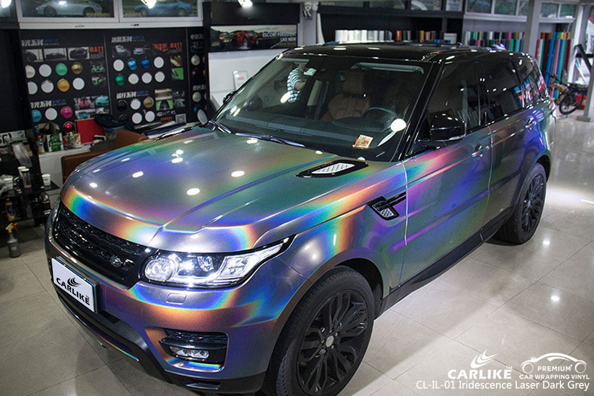 CARLIKE CL-IL-01 iridescence laser dark grey car wrap vinyl for Land Rover