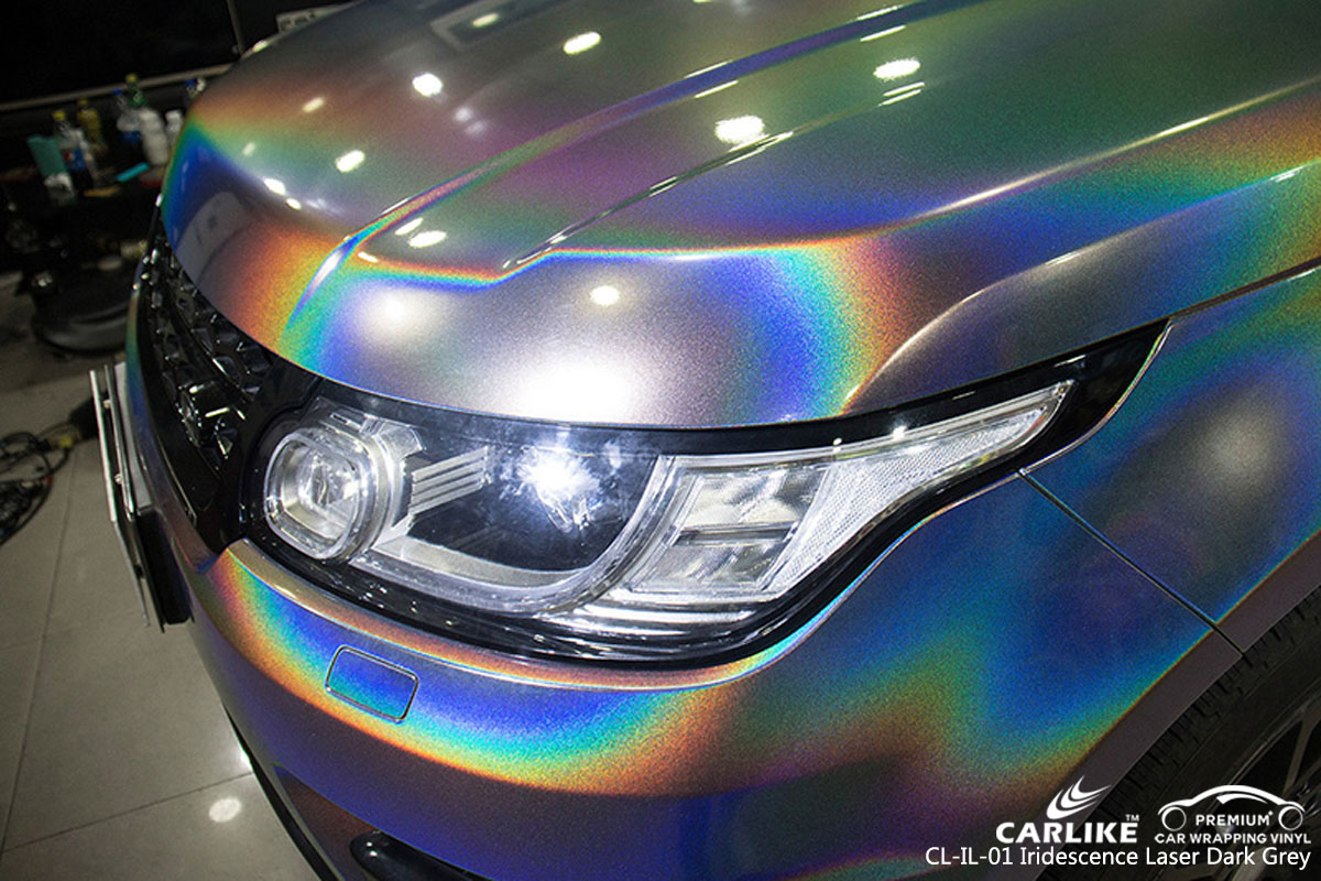 CARLIKE CL-IL-01 iridescence laser dark grey car wrap vinyl for Land Rover