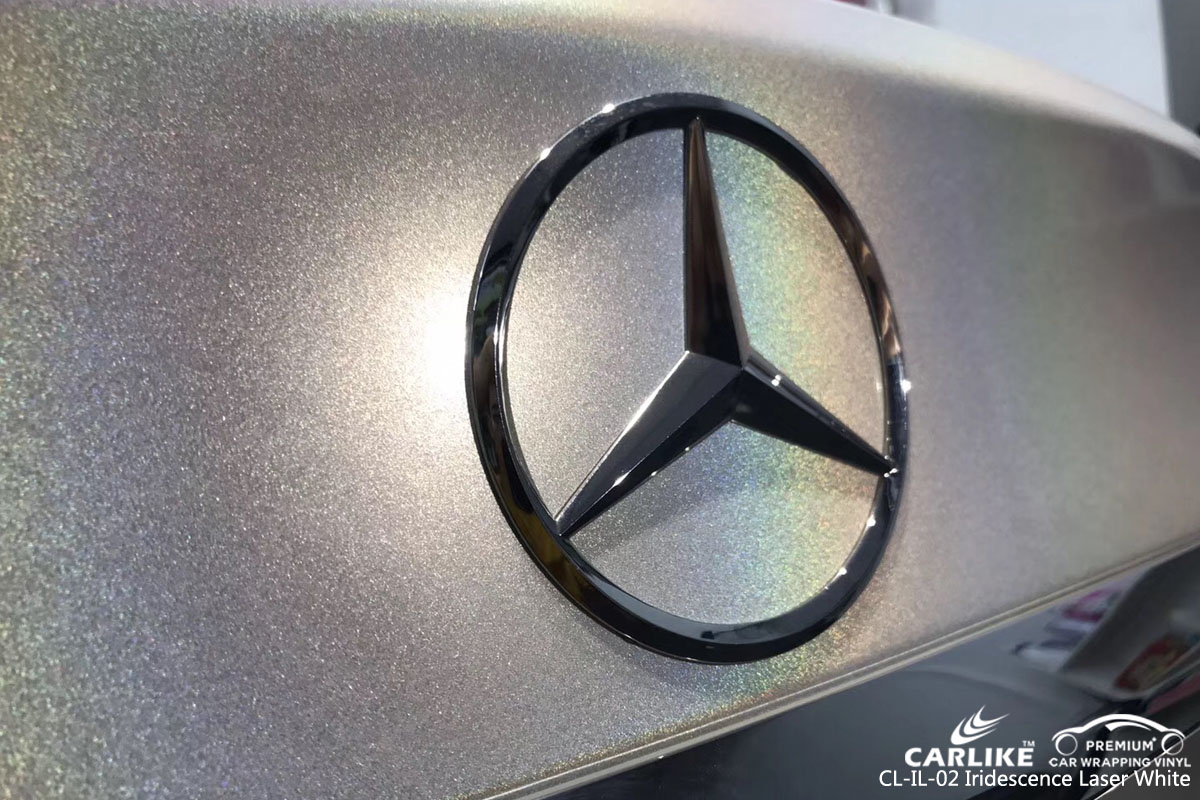 CARLIKE CL-IL-02 iridescence laser white car wrap vinyl for Mercedes-Benz