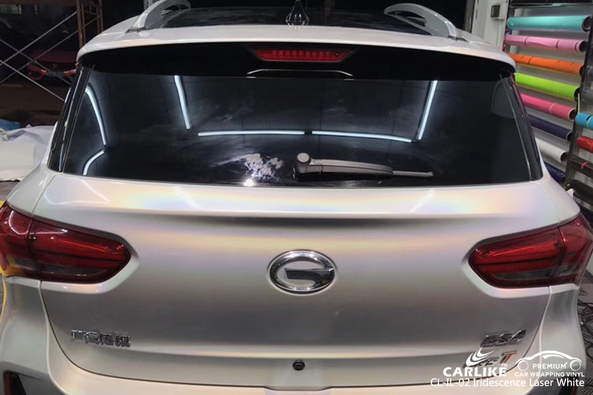 CARLIKE CL-IL-02 iridescence laser white car wrap vinyl for Trumpchi