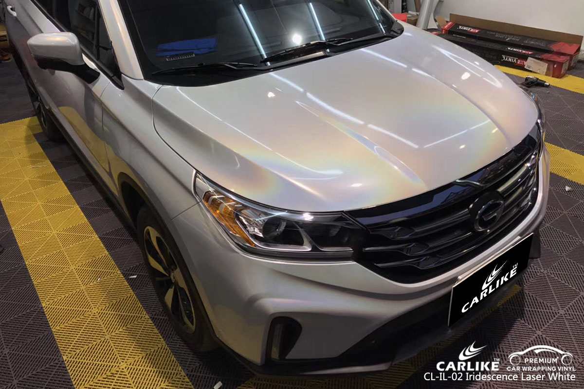 CARLIKE CL-IL-02 iridescence laser white car wrap vinyl for Trumpchi
