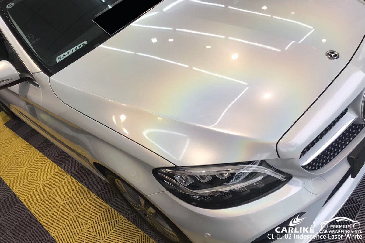 CARLIKE CL-IL-02 iridescence laser white car wrap vinyl for Mercedes-Benz