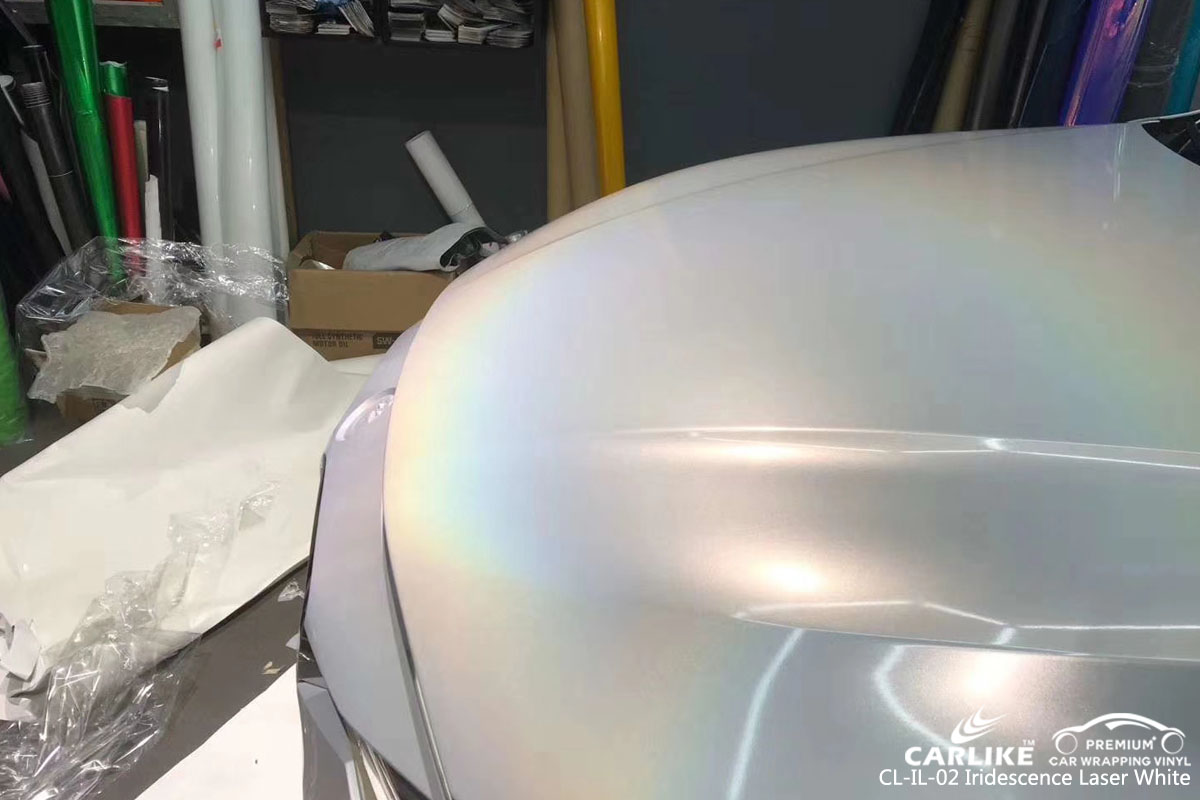 CARLIKE CL-IL-02 iridescence laser white car wrapping vinyl for BMW