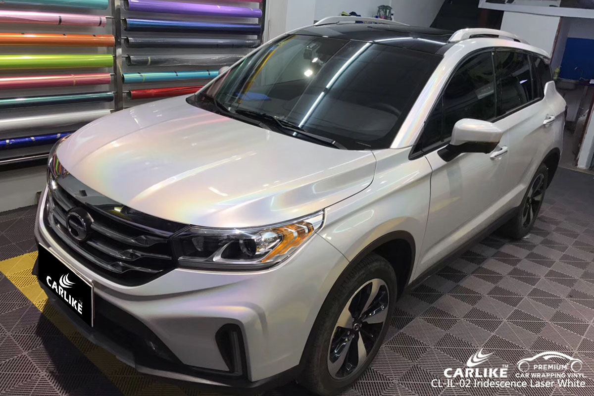 CARLIKE CL-IL-02 iridescence laser white car wrap vinyl for Trumpchi