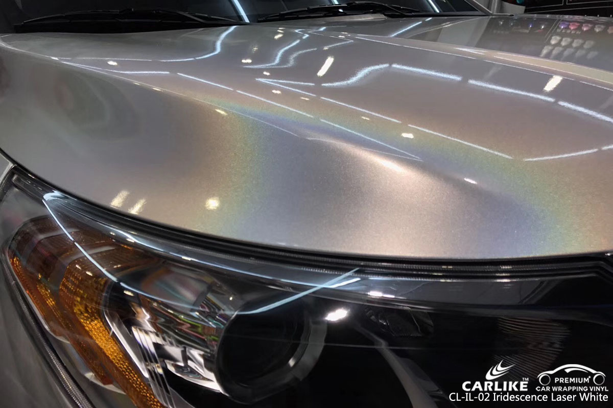 CARLIKE CL-IL-02 iridescence laser white car wrap vinyl for Mercedes-Benz