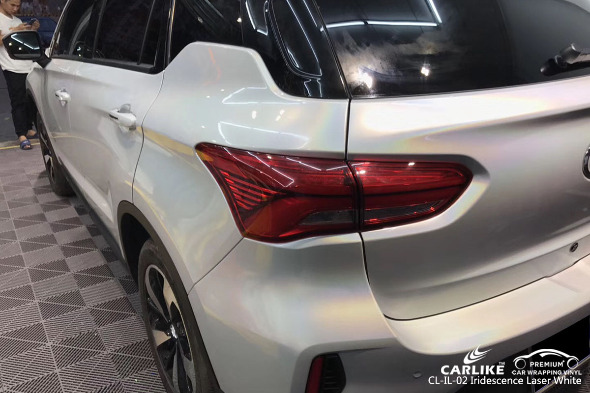 CARLIKE CL-IL-02 iridescence laser white car wrap vinyl for Trumpchi
