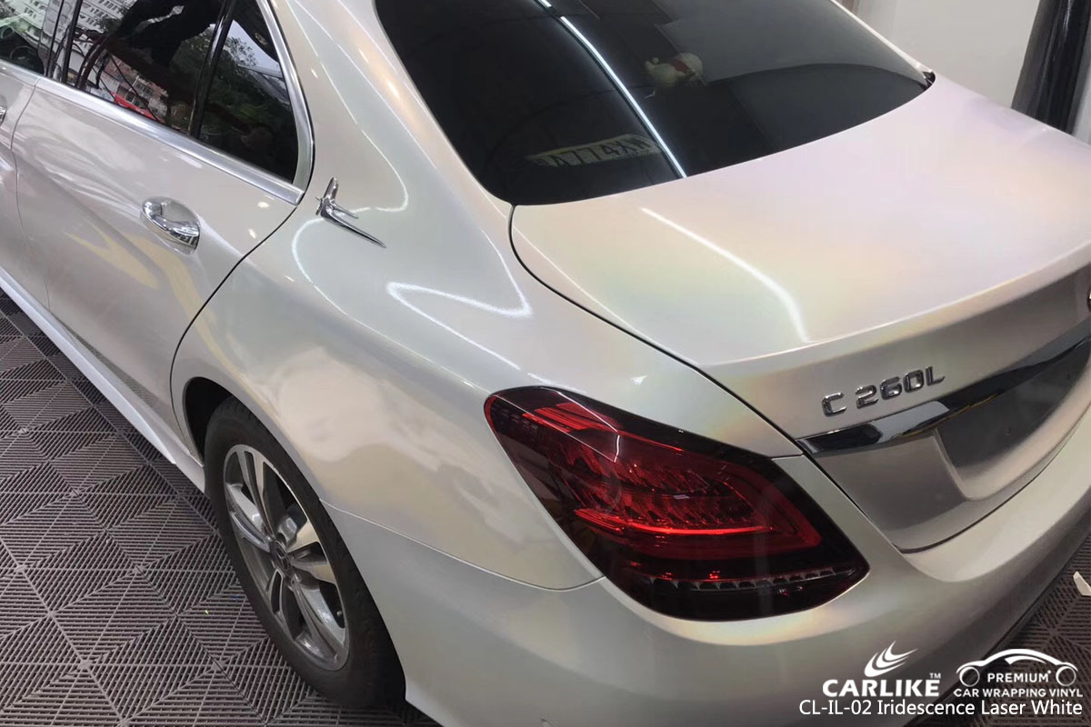 CARLIKE CL-IL-02 iridescence laser white car wrap vinyl for Mercedes-Benz