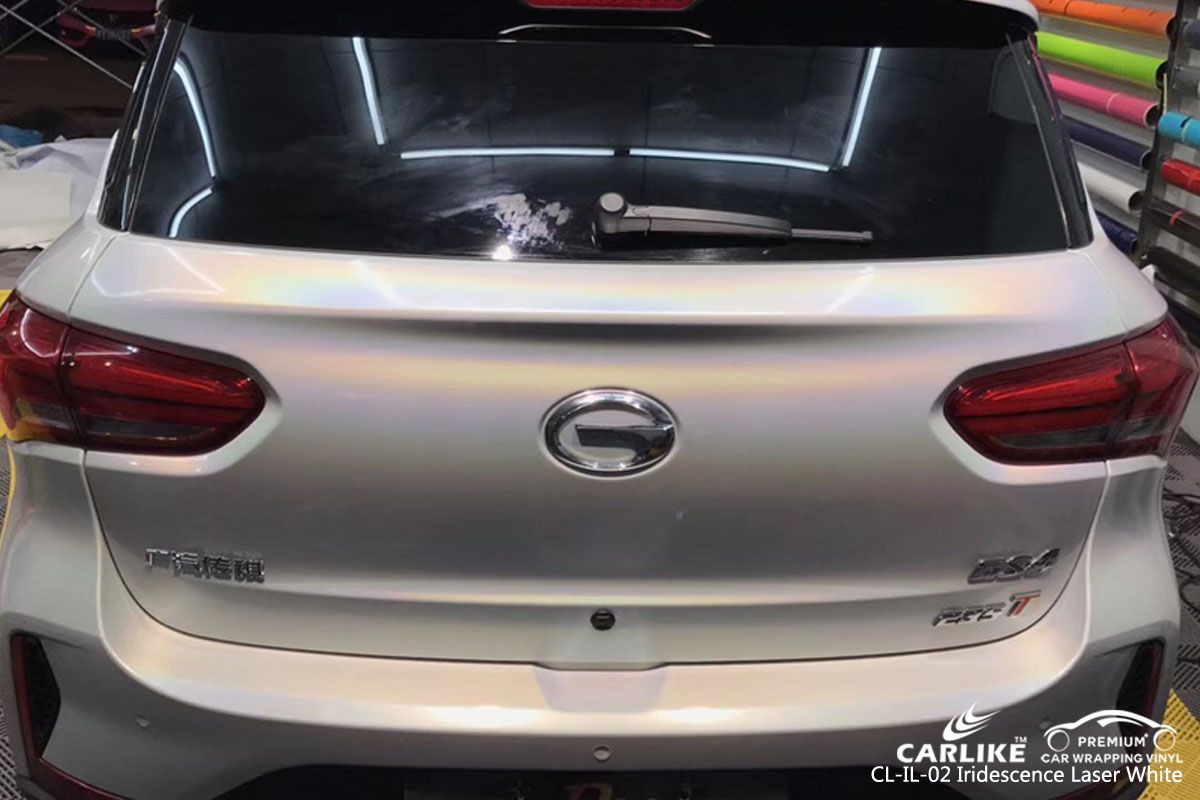 CARLIKE CL-IL-02 iridescence laser white car wrap vinyl for Trumpchi