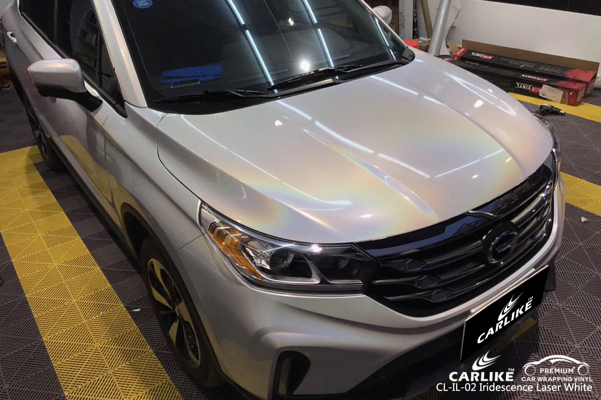CARLIKE CL-IL-02 iridescence laser white car wrap vinyl for Trumpchi